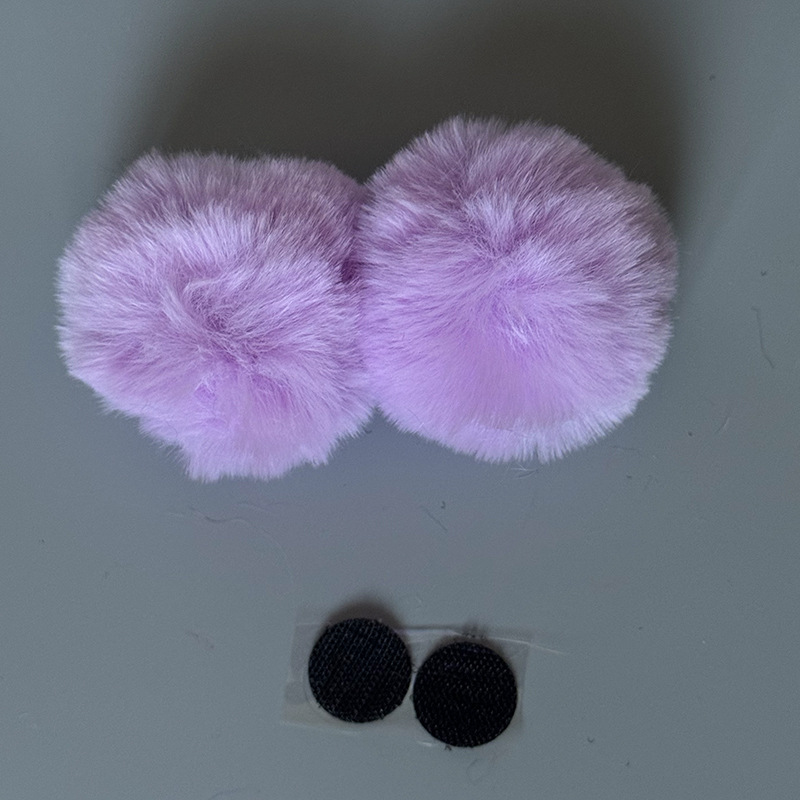 Plush Cat Ear — Universal Auto Parts and Accessories - round-bear-1-pair-light-purple