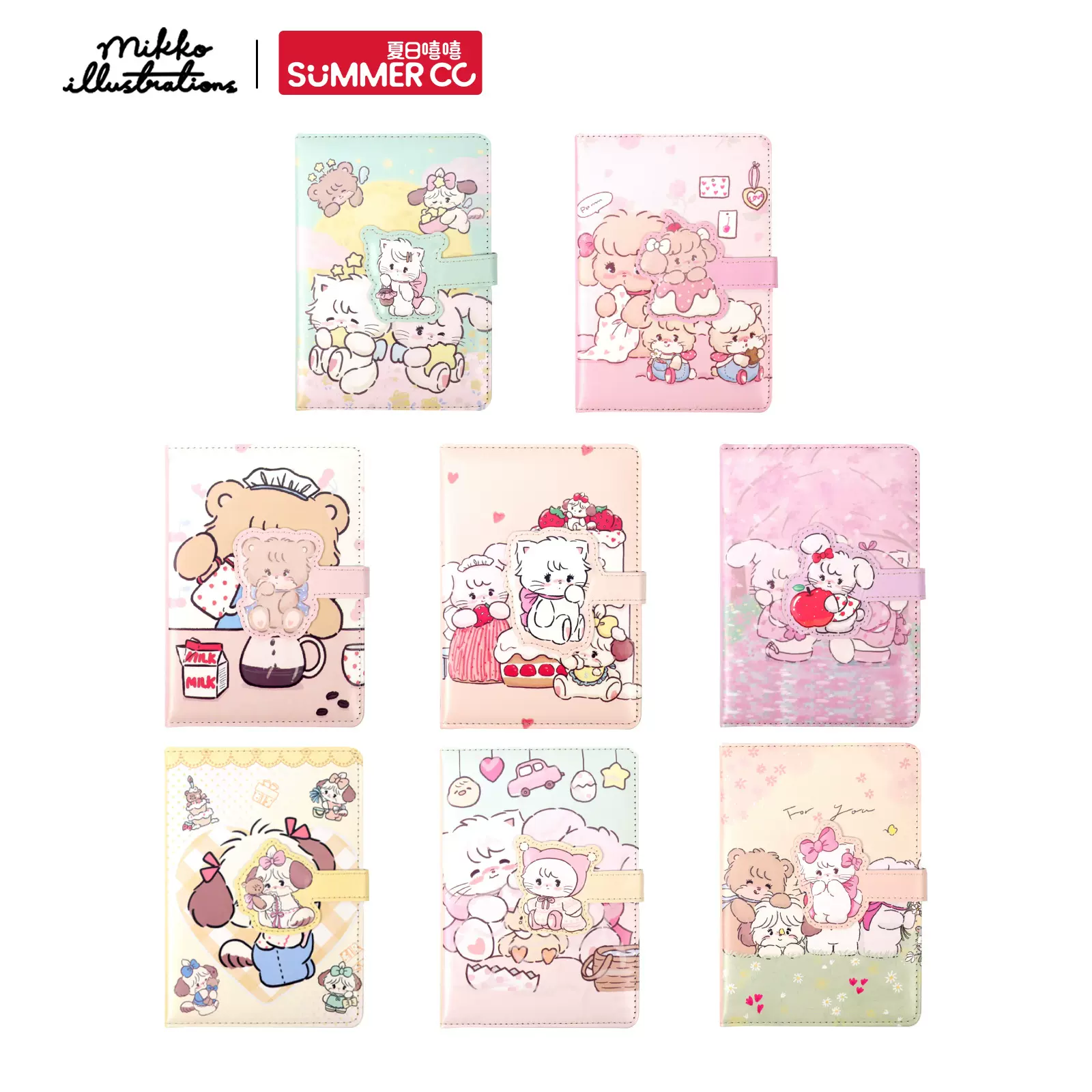 Mikko联名新款b6磁扣笔记本可爱pu皮手帐手账本记事本大号直播