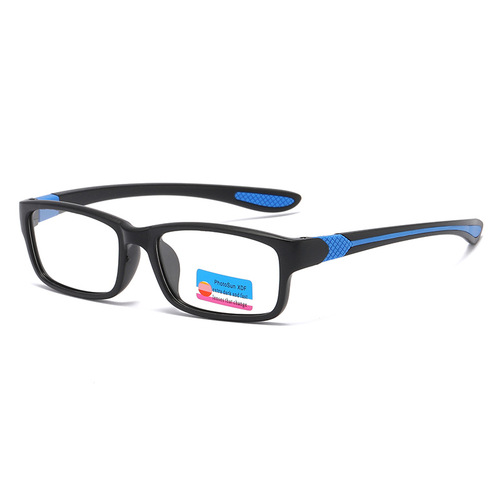Color-changing reading glasses two-color frame sports anti-blue light color-changing sunglasses black and red frame reading glasses ultra-light glasses