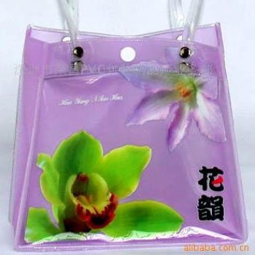 深PVC内衣袋购物袋手提袋手挽袋礼品袋胶骨袋化妆品用品PVC收纳袋