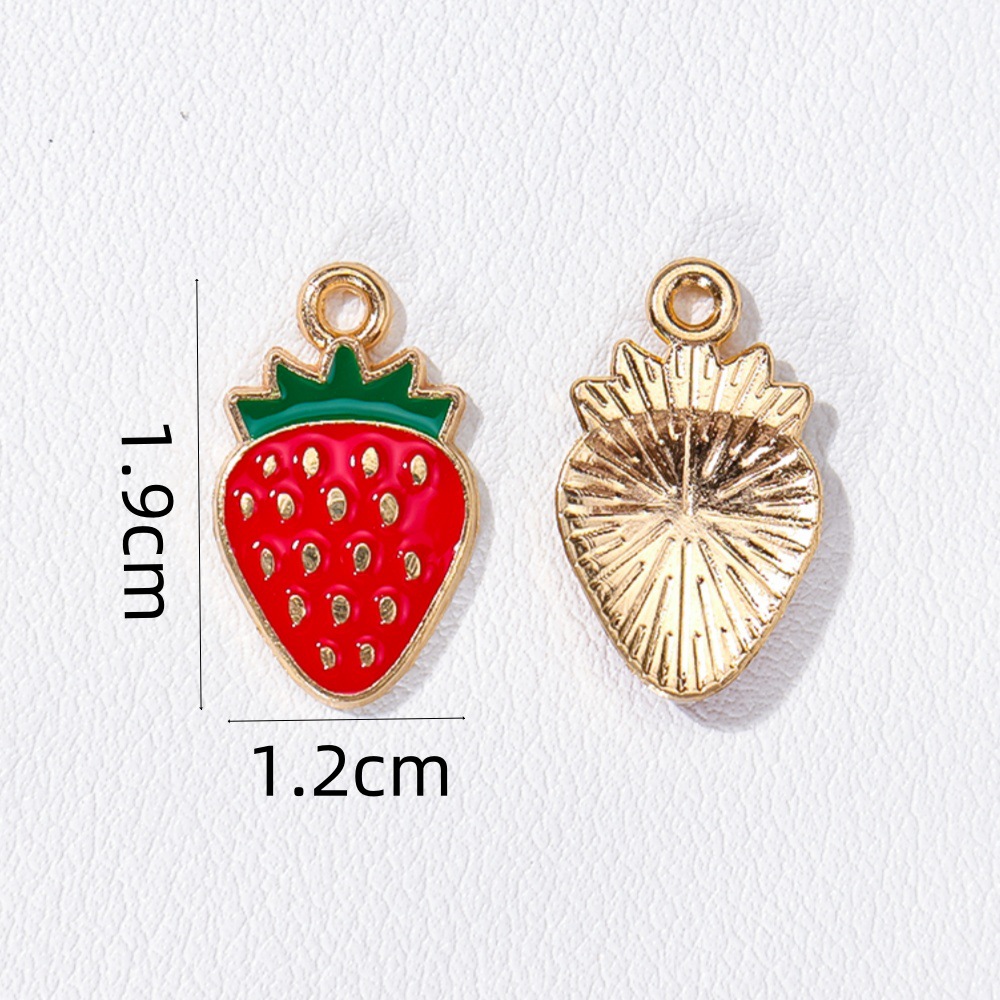 Colgante de frutas de aleación con gota de aceite, DIY pulseras y pendientes