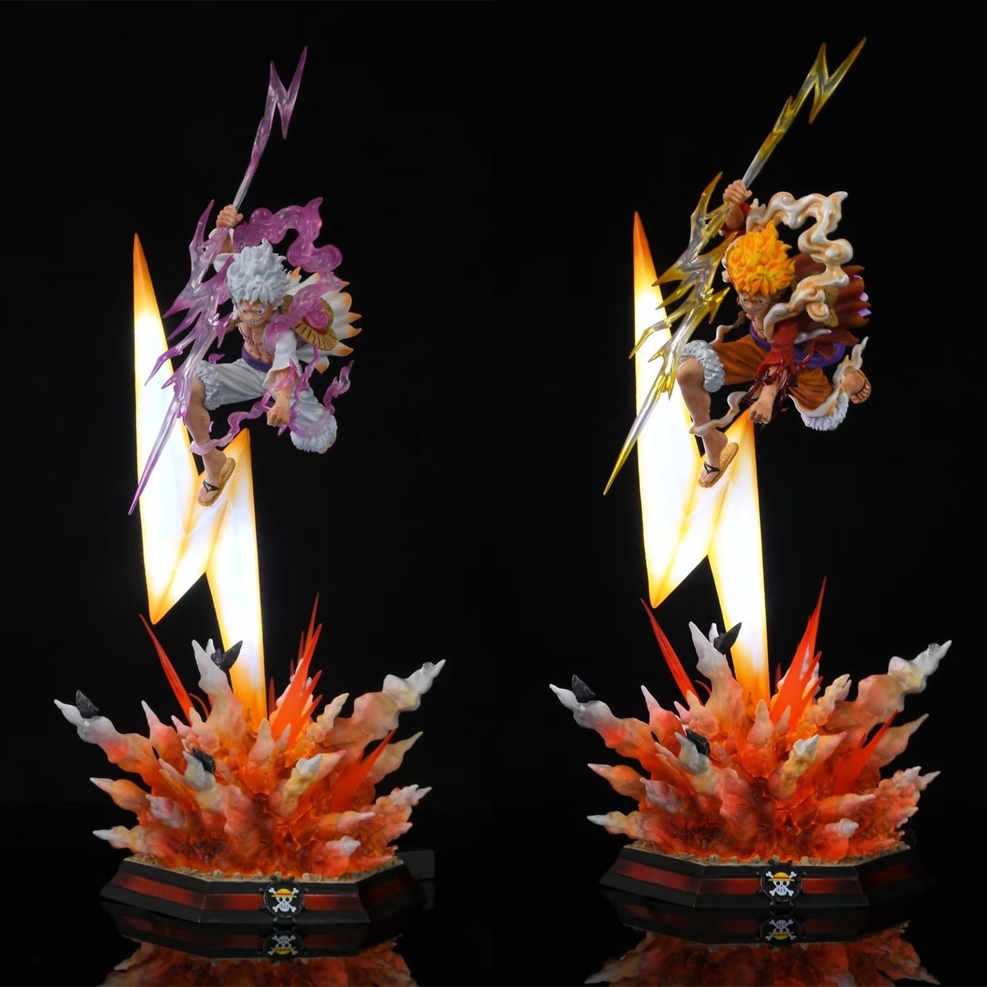 Figura de Luffy Nika Explosión Relámpago de One Piece GK, Modelo Rojo y Blanco con Luz, Adorno, Venta al por Mayor
