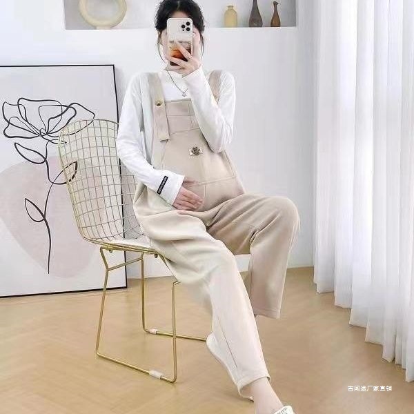 Maternity Overalls New Spring and Autumn Fashion Outerwear Plus Size Suspenders Narrow Wide-Leg Pants Casual Suit Straight Pants