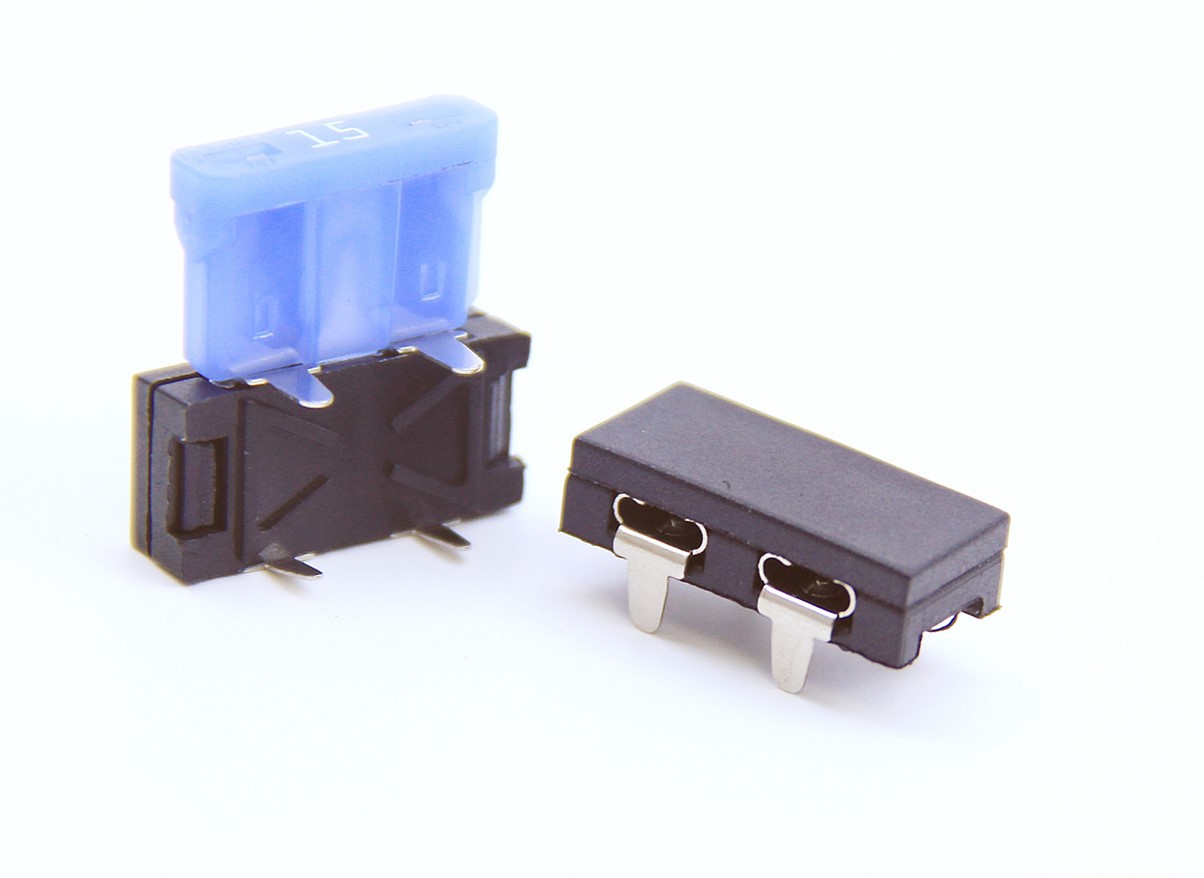中号/小号/迷你三合一 汽车保险丝插片底座 PCB板焊接式 中号卧式