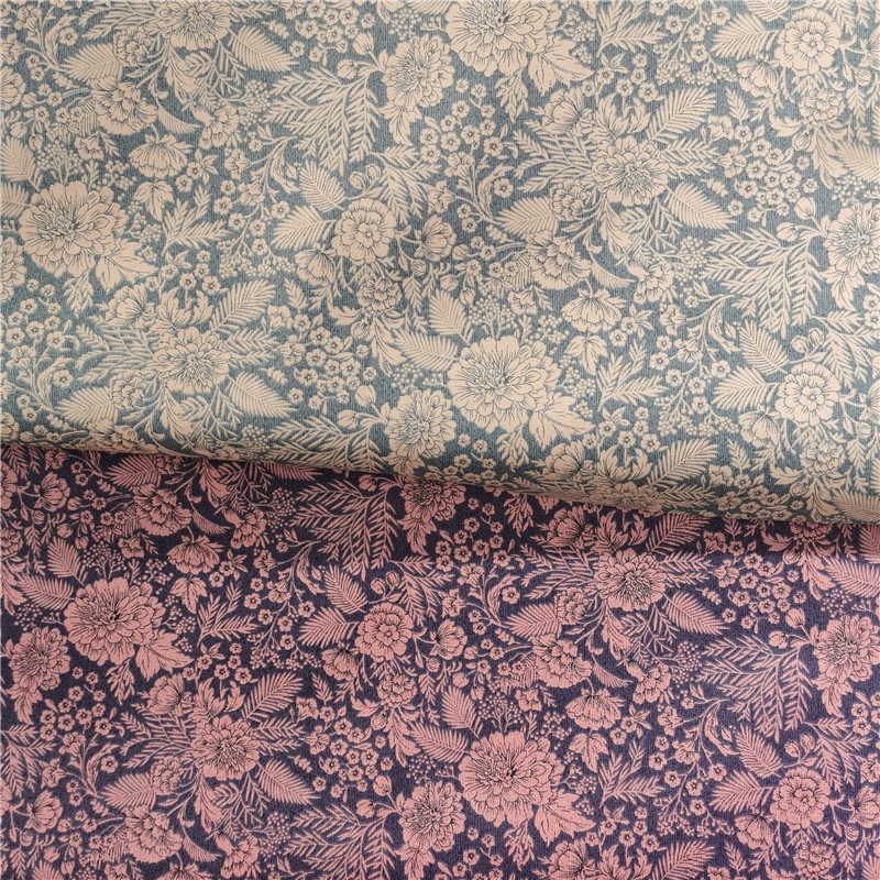 1.6米宽纯棉斜纹布料 韩版一色花卉床品棉服连衣裙手工布料里布