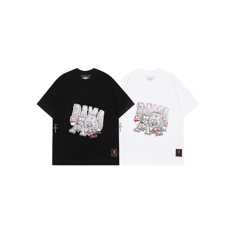 Cross-Border Travis Scott Utopia Collaboration Alabama Letter Print Pure Cotton Short-Sleeve Crew Neck T-Shirt Cross-Border Travis Scott Utopia Collaboration Alabama Letter Print Pure Cotton Short-Sleeve Crew Neck T-Shirt