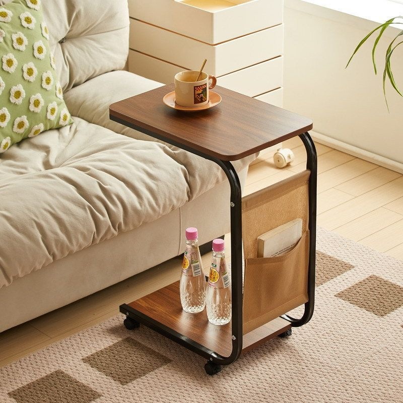 Dormitorio simple al lado de la cama esquina doméstica mesa de té móvil simple sala de estar sofá estante mesa pequeña mesa mesa lateral mesa de té