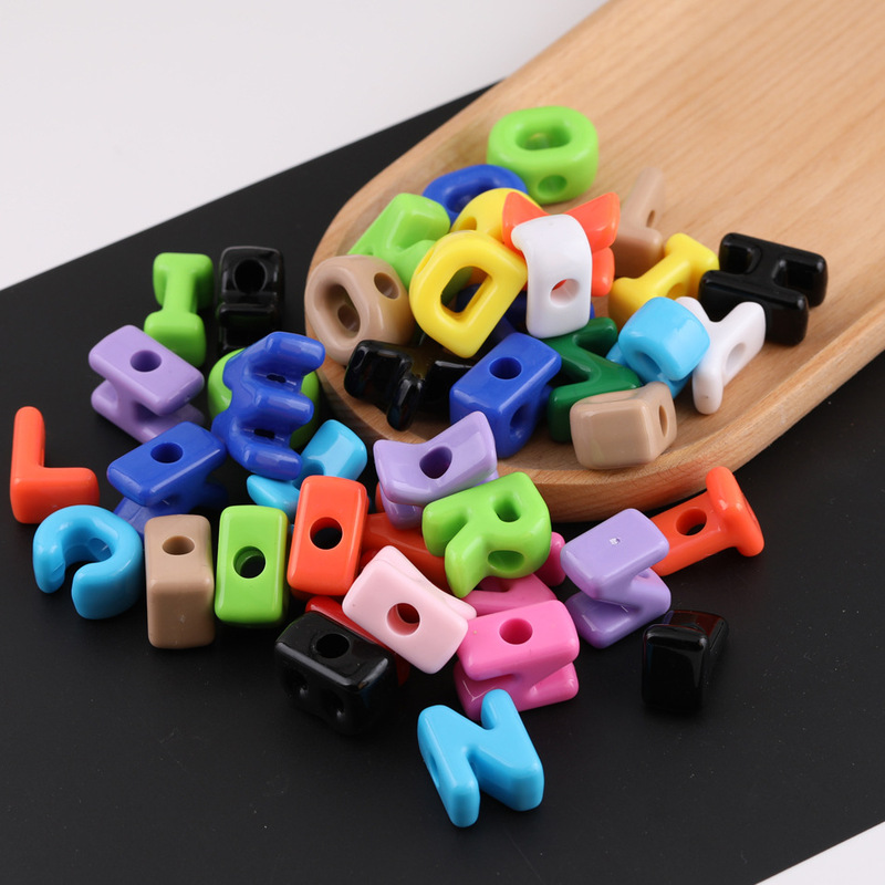 Dopamine Solid Color Large Hole English Letters DIY Handmade Shoelace Beaded Necklace Mobile Phone Chain Jewelry Accessories Dopamine Solid Color Large Hole English Letters DIY Handmade Shoelace Beaded Necklace Mobile Phone Chain Jewelry Accessories