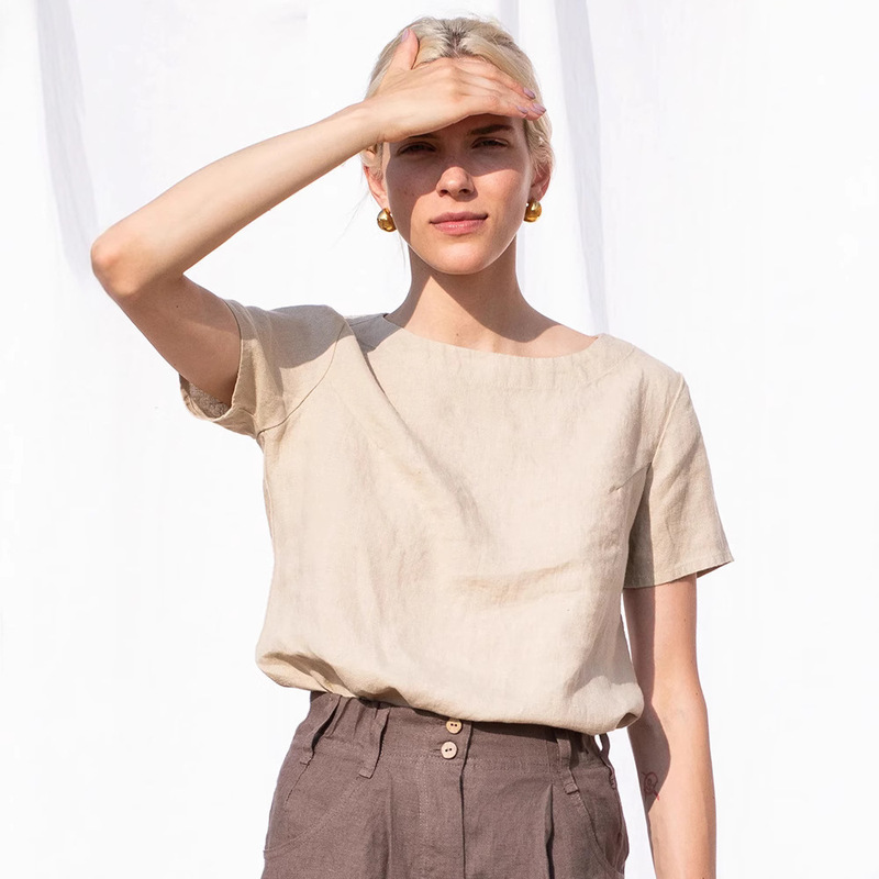 【Clearance Bargain】Cross-Border Linen T-Shirt for Women, Summer Cool and Breathable, European and American Style Cotton-Linen Top, Round Neck, Regular Shoulder, Short Sleeves 【Clearance Bargain】Cross-Border Linen T-Shirt for Women, Summer Cool and Breathable, European and American Style Cotton-Linen Top, Round Neck, Regular Shoulder, Short Sleeves