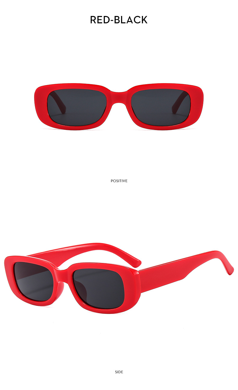 Retro Style Pink, Red, Yellow Color Retro Color Block Ac UV400 Protection Square Full Frame Women's Sunglasses