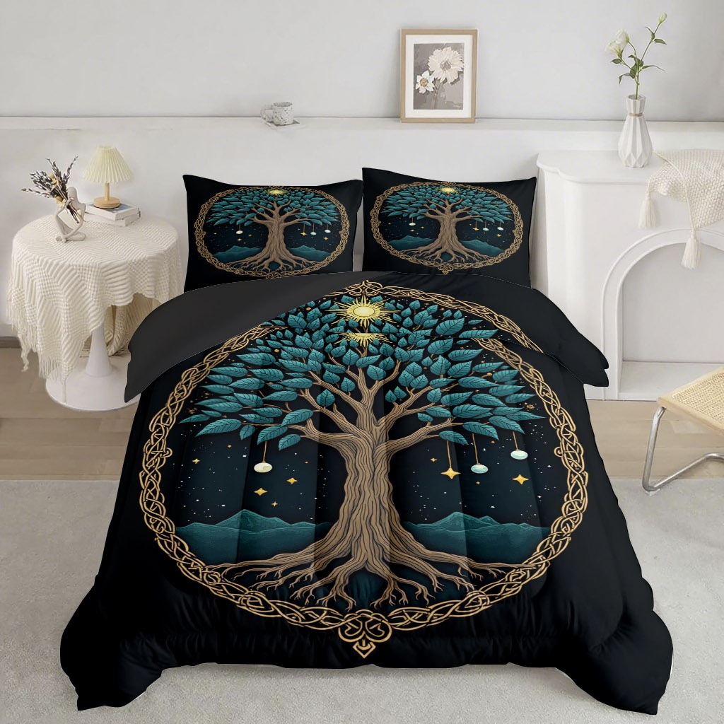 TEMU / JIT Amazon árbol de la vida impresión digital 3D 180gms colcha colcha con colcha de cama