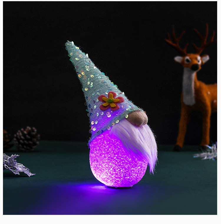 Hong Kong Love New Luminous Faceless Doll Ornaments Santa Claus With Lights Easter Show Window Decorations Wholesale display picture 7