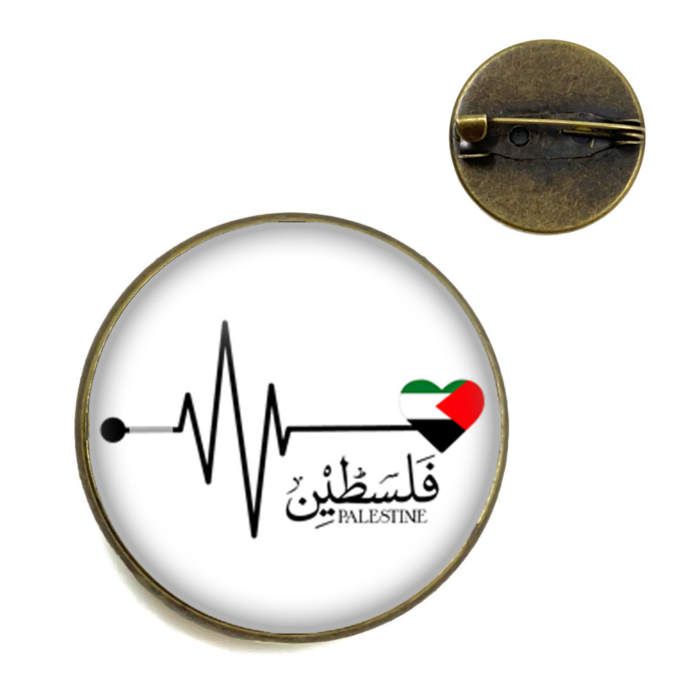 Transfronterizo pin bandera palestina vidrio personalidad arte insignia broche accesorios hombres mujeres broche