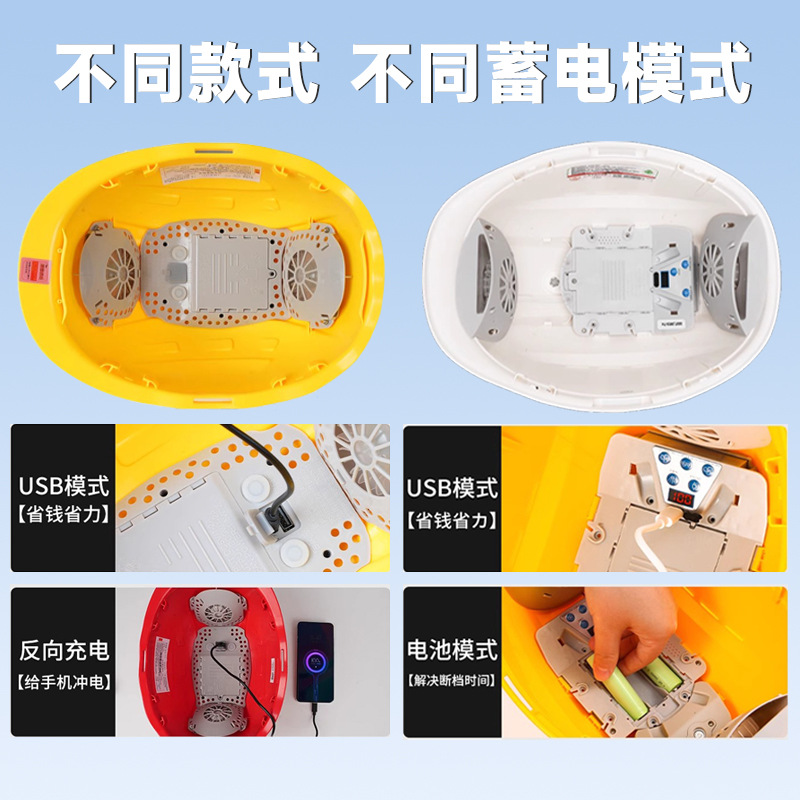 Shangyun aire acondicionado inteligente con ventilador de construcción refrigeración de verano casco de seguridad dual sitio de construcción instalación de ventilador de carga enfriamiento protección solar