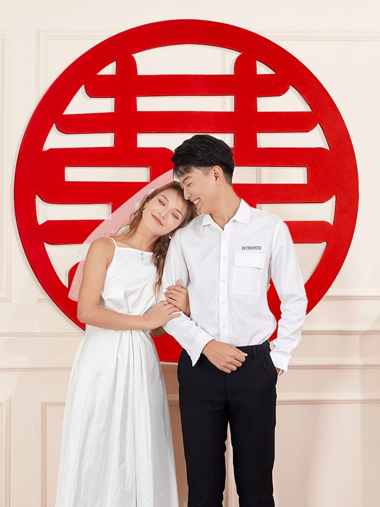 結婚專用大喜字婚房布置客廳裝飾無紡布囍字窗戶門貼婚慶用品大全