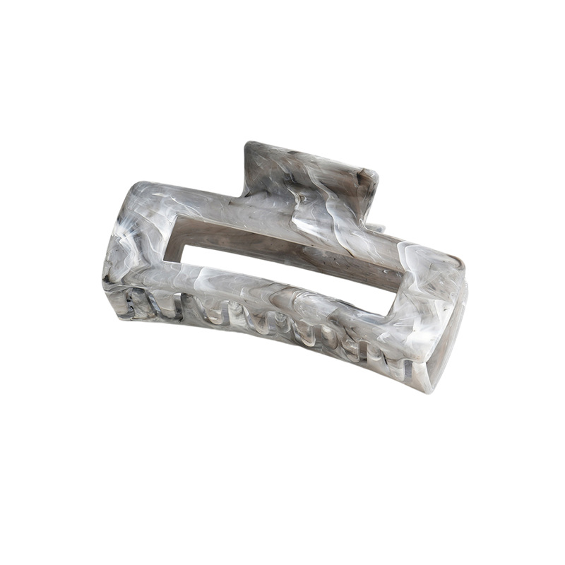 Cuadrado de tiburón de tamaño grande clips de mármol detrás de la cabeza clip de pelo temperamento colorido para el cabello de las mujeres agarrar 10.5cm de largo adornamiento para el cabello