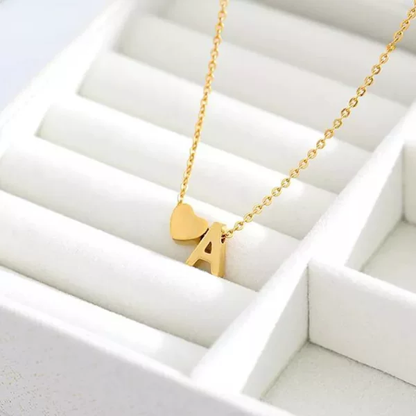 Coolai Stainless Steel Jewelry Wholesale European and American Foreign Trade Cross-Border E-Commerce English Letter Heart Love Combination Necklace