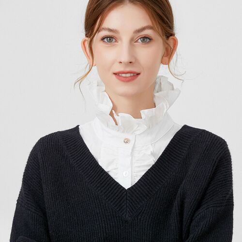  European and American women's fake collar, ruffled base, shirt collar, lace decorative collar, high-quality all-match