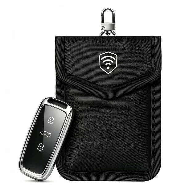 Cross-Border In-Stock Car Key Shielding Bag Anti-Theft Anti-Scanning Key Pouch with Carabiner Rfid Key Storage Bag