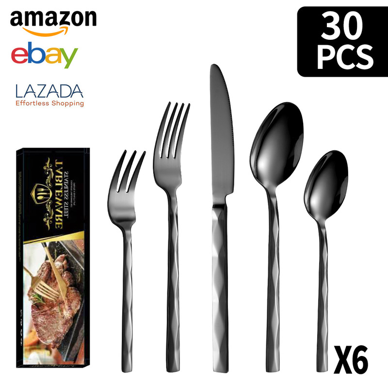 新型国境を越えたアマゾンステンレス食器ナイフとフォークスプーン5個セットの西洋食器20/40/60個セット|undefined