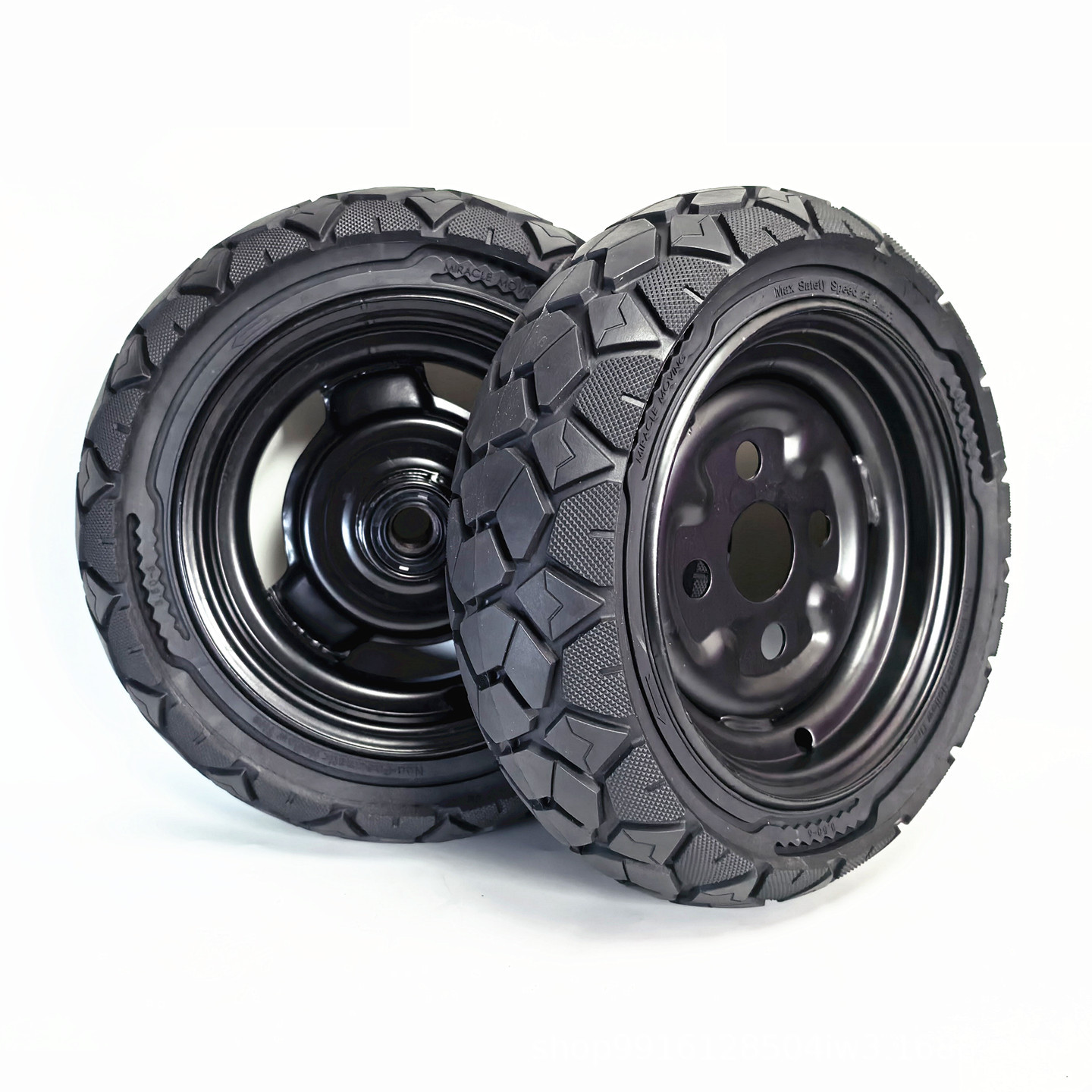 3.50-6 hollow solid tire, complete wheel assembly for the Flying Pigeon Phoenix leisure four-wheeled electric vehicle, including front and rear explosion-proof wheels