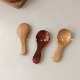 Cute Ins-Style Milk Powder Measuring Spoon Baking Solid Wood Korean Small Wooden Spoon Mini Short Tea Spoon Seasoning Coffee Powder