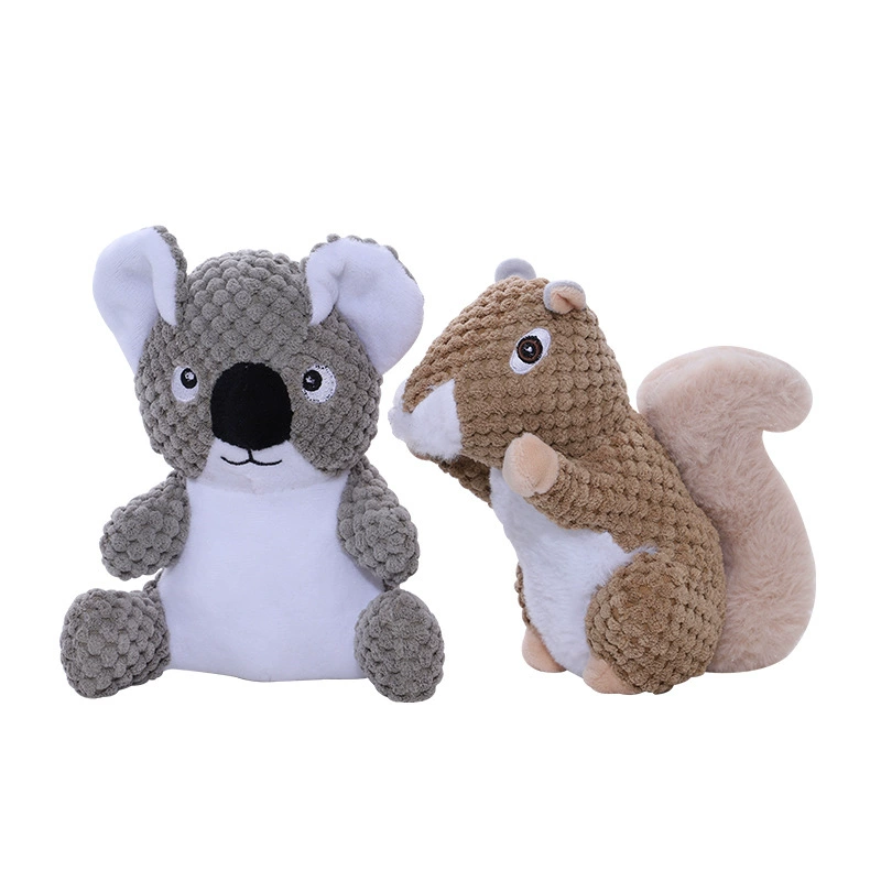 Amazon игрушка для домашних животных укус звук шлифования зубов Чистка коала белка собака плюшевая кукла оптовая продажа с фабрики