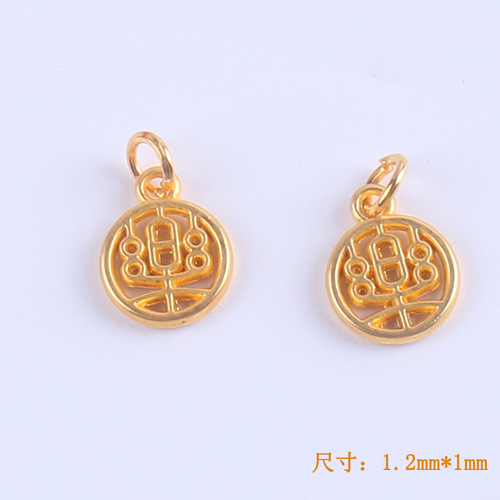 Gold-plated alloy accessories for weaving bracelets and pendants, wholesale decorations for attracting wealth and good fortune