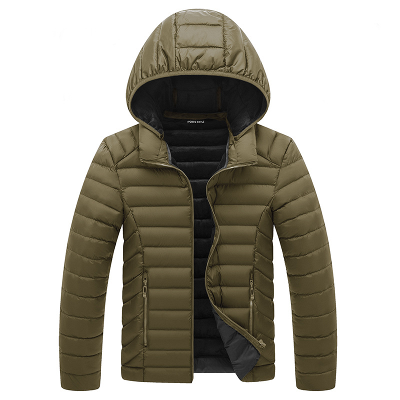 Amazon transfronterizo de los hombres de lana forrada engrosada ropa de algodón acolchado con capucha Pat ropa de algodón acolchado costilla de algodón europeo y americano de suministro de comercio exterior al por mayor