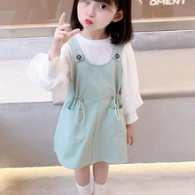 女童春秋韩版背带裙两件套小女孩连衣裙女宝宝公主裙儿童时尚裙子