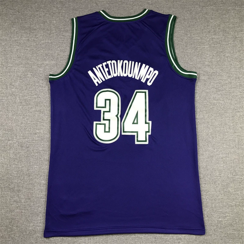 Джерси нового сезона 2023 Bucks Bucks # 34 Антетокумпо вышитая баскетбольная форма Milwaukee Джерси