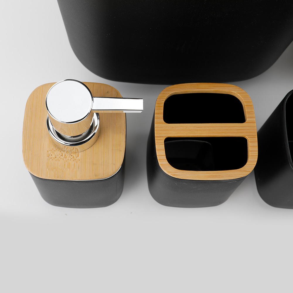 Baño suministros de cuatro piezas cuadrado galvanoplastia enjuague bucal taza cepillado rack caja de jabón baño almacenamiento baño lavado traje