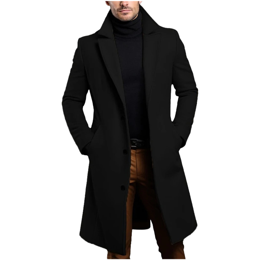 Factory export men's clothes工厂生产出口男装长款西装领冬大衣