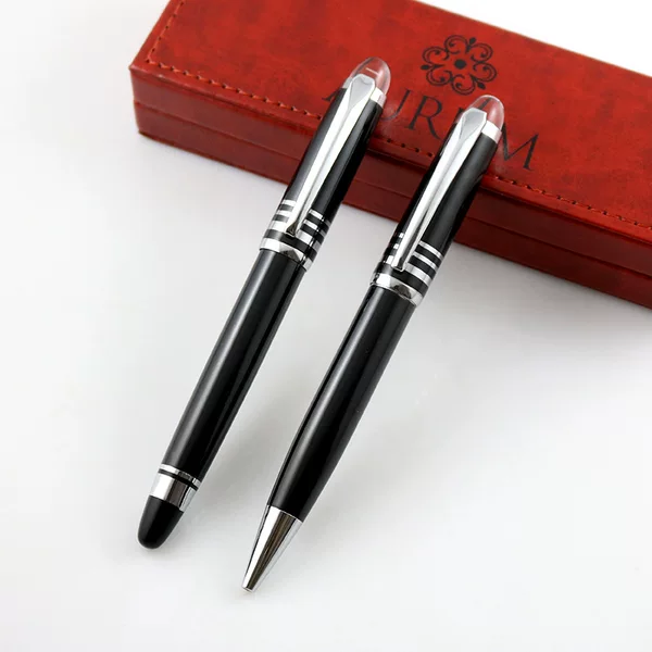 Manufacturer Wholesale Can Make Crystal Ballpoint Pens with Epoxy Resin Logo, Three-Ring Line Ballpoint Pens, Gift Set Matching Pens