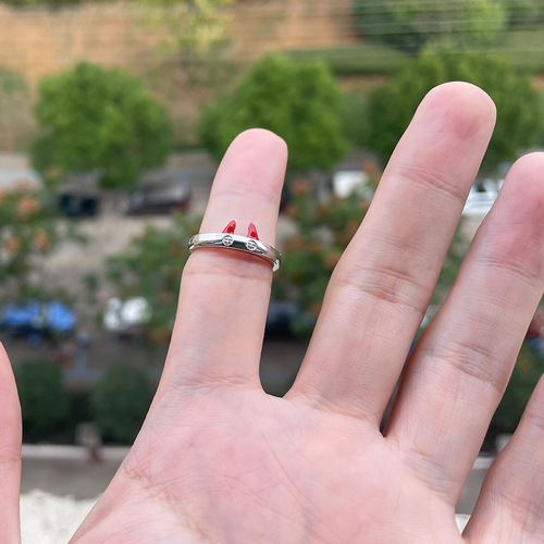 Two-dimensional animation peripherals Chainsaw Man Blood Demon Ring Chainsaw Man Pava Cat Ear Ring Ring