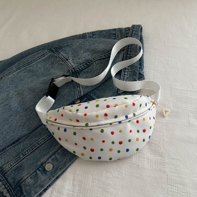 2024 nuevo arco iris onda punto de mujer bolso de pecho pequeño bolso de cambio de teléfono móvil bolso de pecho de moda casual simple brazo