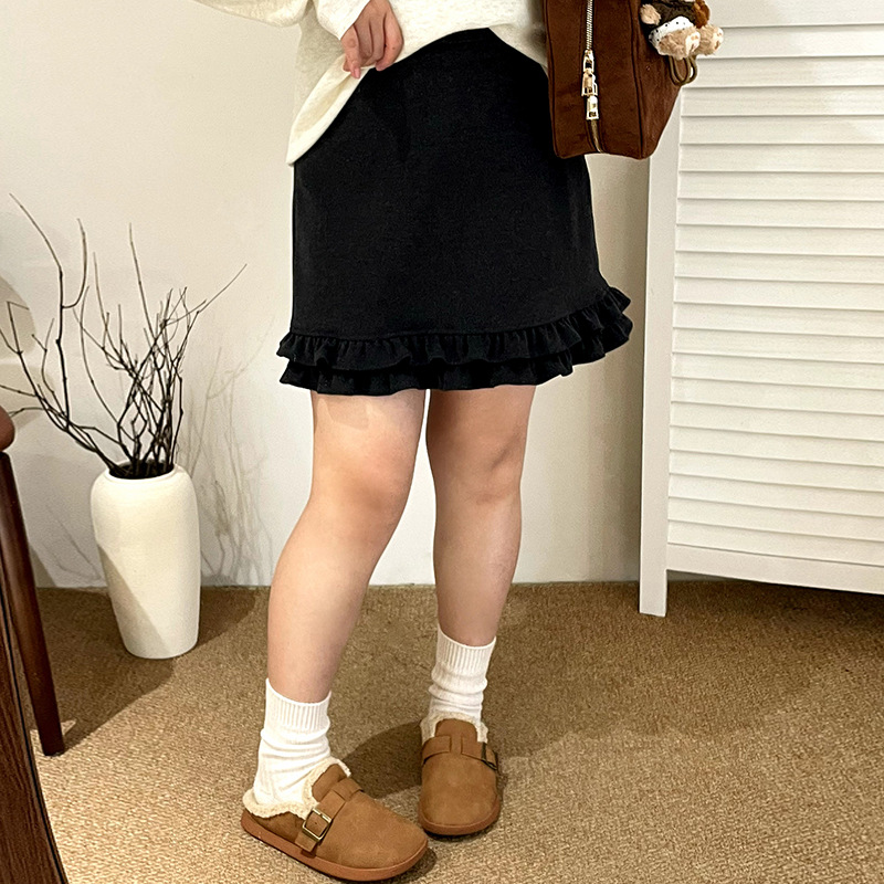 GraceChic Plus Size High Waist Slimming Women's Bodycon 2025 Winter Fat MM Patchwork Ruffled Short Skirt NQ1336_voghion.com