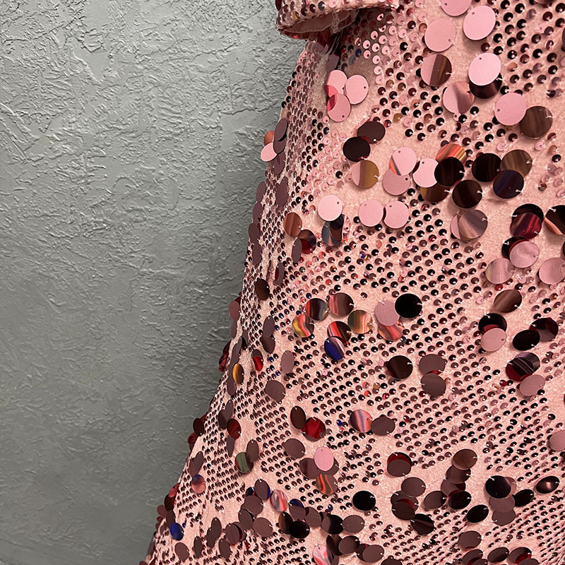 Damenbekleidung Mode schlanke Samt Pailletten Abendkleid Kleid_voghion.com