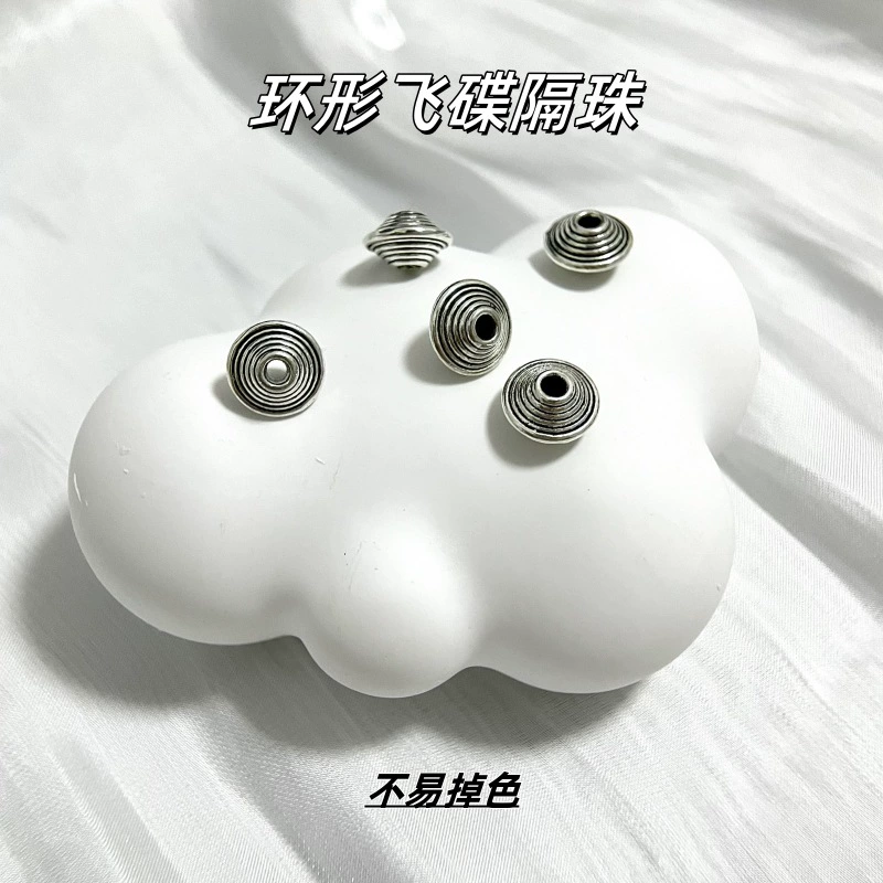 Ожерелье с тибетским узором, ручная работа, аксессуары из сплава и кристаллов, кольцо, летающая тарелка, ретро-стиль, посеребренный браслет из бисера