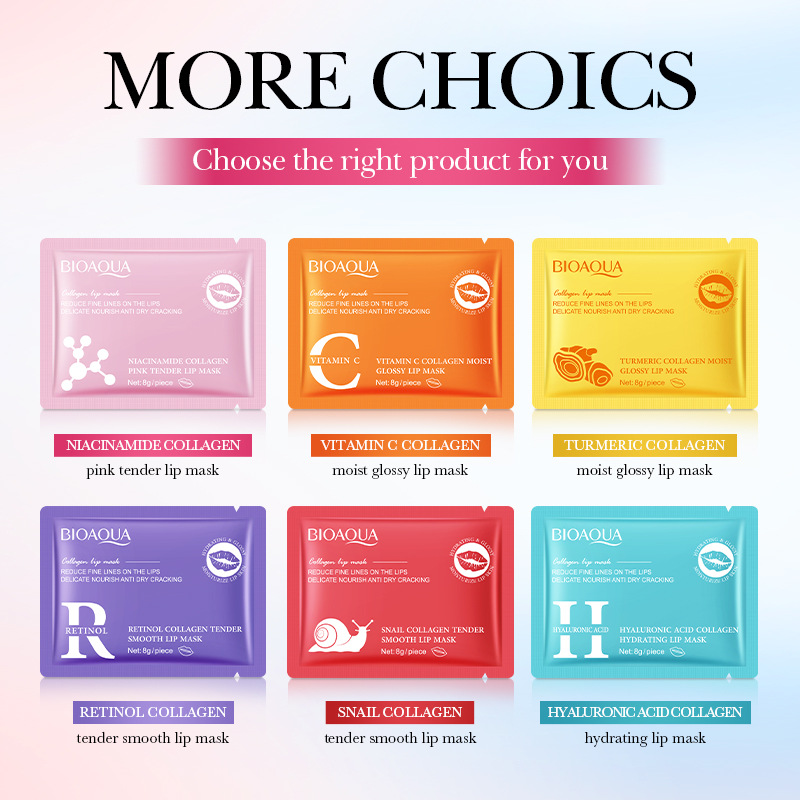 Cross-Border Spot Niacinamide Lip Mask Bioaoua Collagen Powder Tender Anti-Dry Lip Mask Export Factory Direct Sale