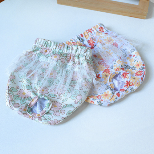 Pet dog menstrual pants, cute skirt lace pants, Teddy safety sanitary pants, star point anchor gauze menstrual pants