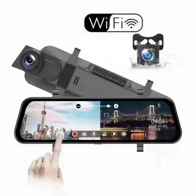 10inch Car Rearview Mirror Driving Recorder High-Definition Night Vision 1080P Front and Rear Dual-Lens Reversing Image Dvr