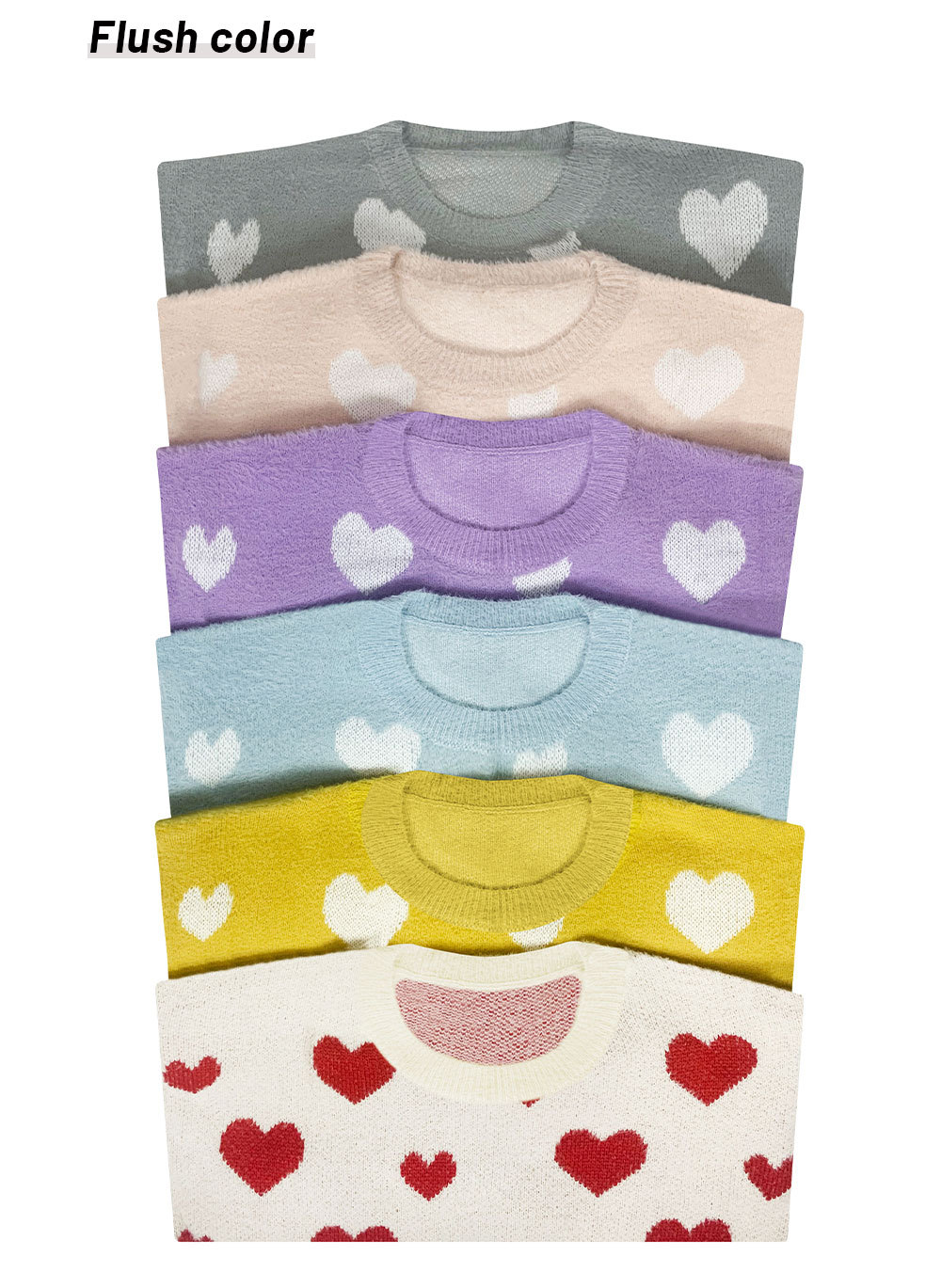 Winter Valentine s Day knitted love long-sleeved round neck commuter sweater NSWJY118381