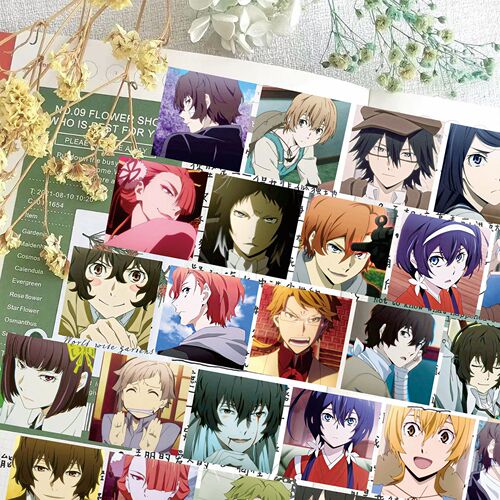Handbook anime Bungou Stray Dogs stickers Dazai Osamu Black Zai double black Nakahara Chuuya peripheral diary decorative stickers