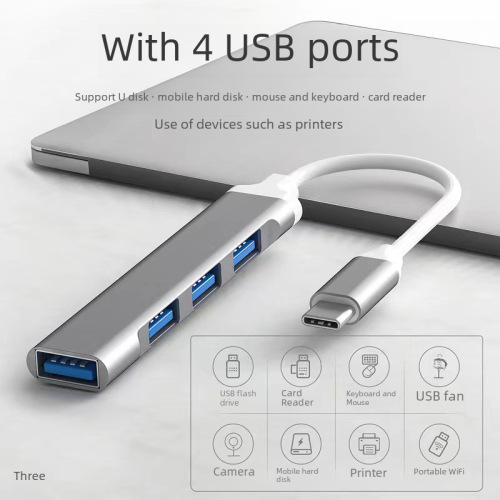 Type-C quad-port expansion dock USB 3.0 phone computer power hub adapter hub wholesale cross-border