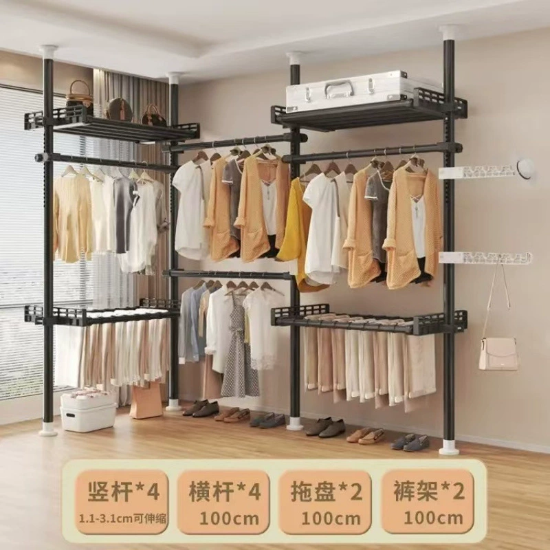 Многофункциональная телескопическая регулируемая сушилка для одежды, вешалка для одежды для спальни, сушилка для балкона, общежития, простой гардероб для хранения гардероба