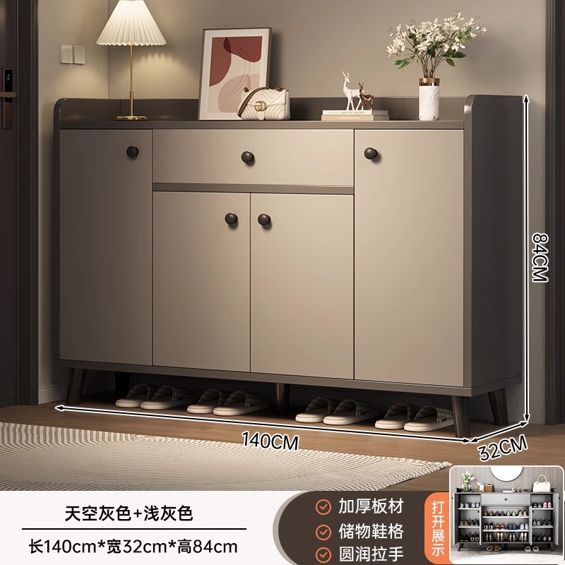 【손잡이 스타일★더 많은 공간 절약] 문 4개와 서랍 1개, 스카이 그레이 + 라이트 그레이 140*32*84cm