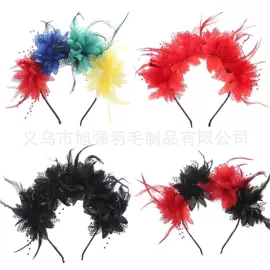 羽毛、羽绒;除尘掸;发箍