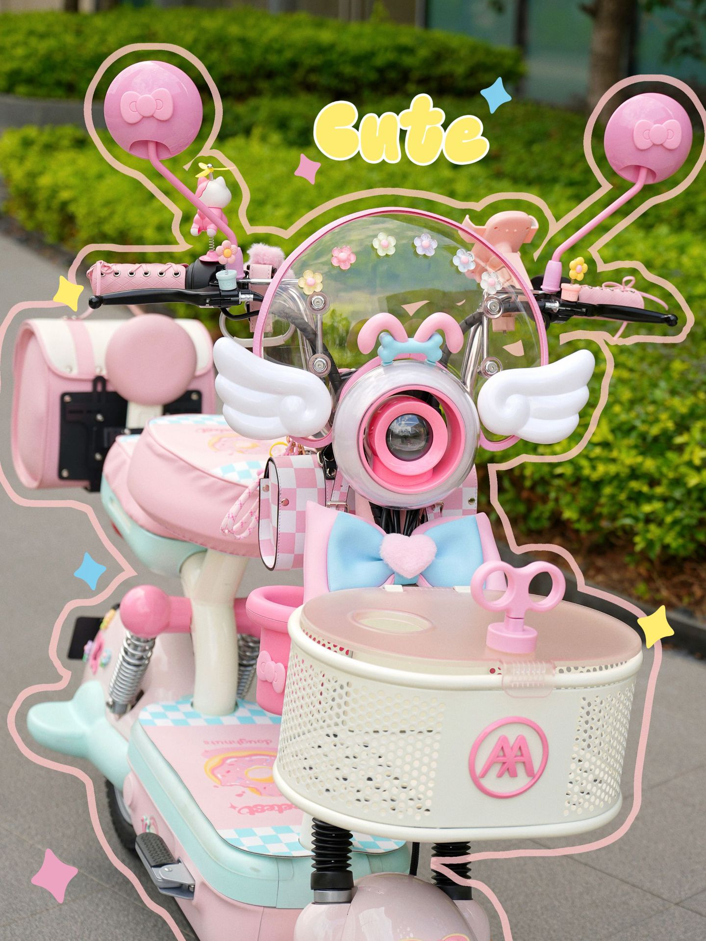 Aima Metaverse Play Electric Vehicle Decoration Windshield Rearview Mirror Waterproof Storage Bag Phone Holder Hook Cute