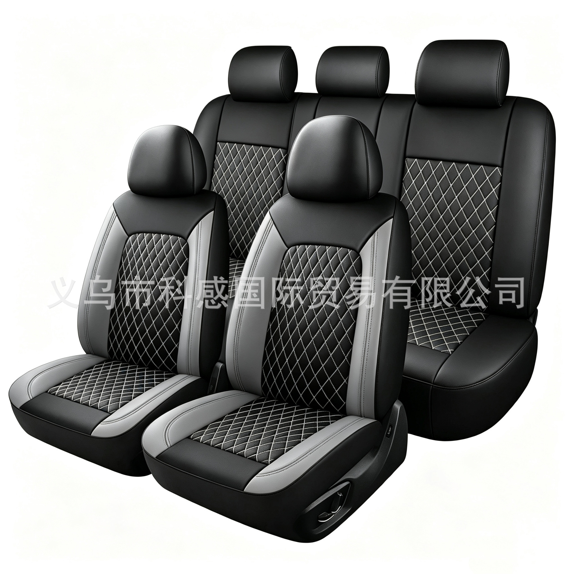 New cross-border single-line diamond-patterned PU leather car seat covers for Amazon, Mercado Libre, Mexico, and Russia